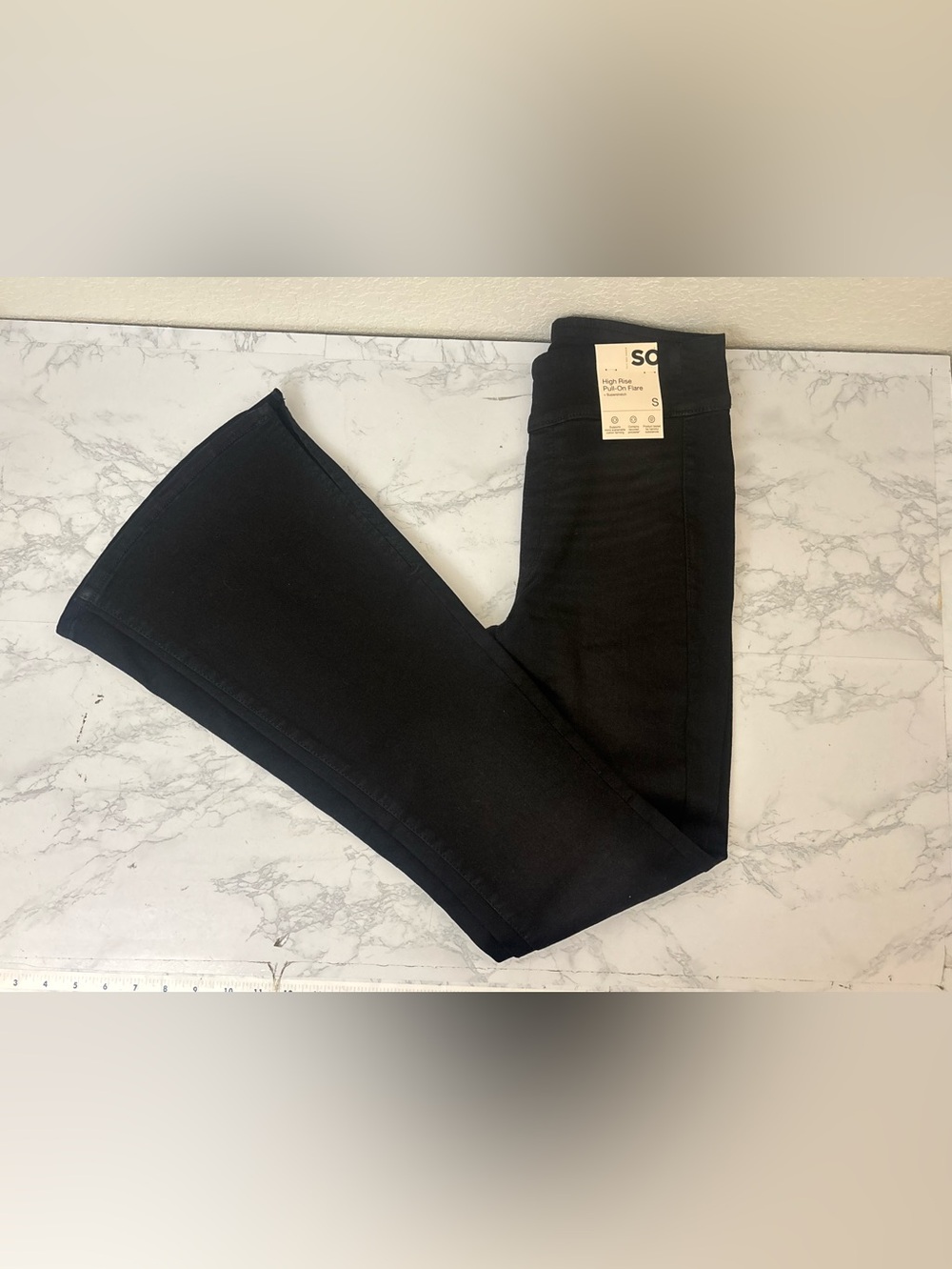 SO High Rise Pull On Flare Jeans Juniors S Black Kohls Back Pockets Denim